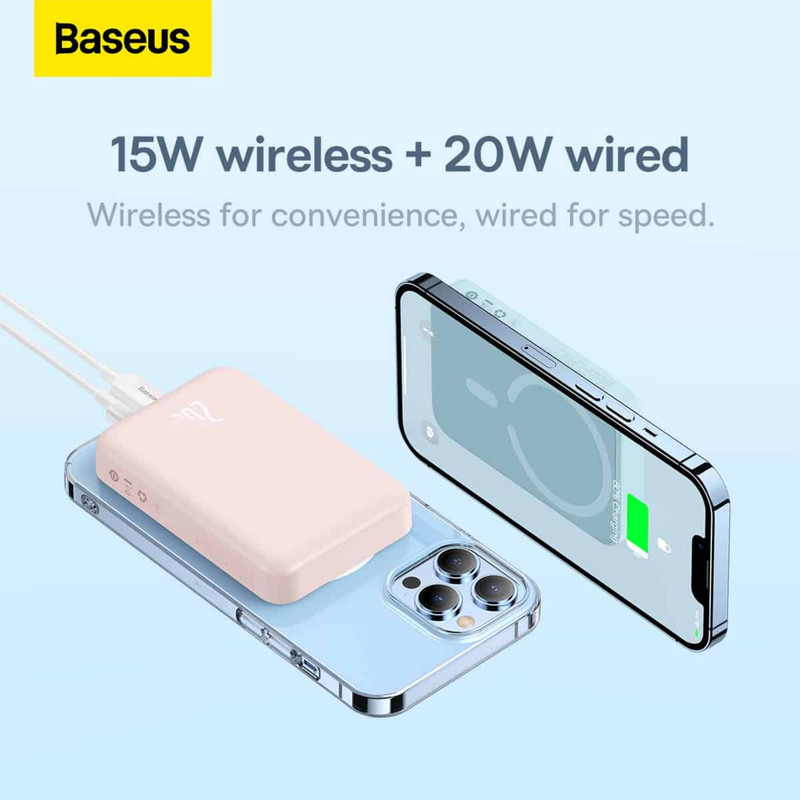پاوربانک باسئوس مدل Magnetic Mini ظرفیت 10000 میلی آمپر ساعت