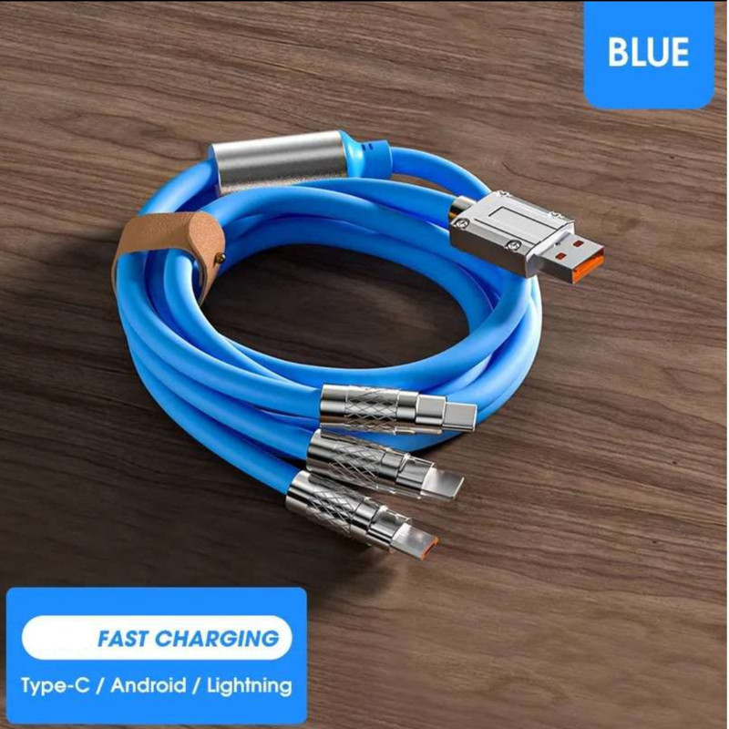 کابل تبدیل USB به لایتنینگMICROUSBUSB-C اچ تی ام مدل 3in1 به طول 1.2 متر