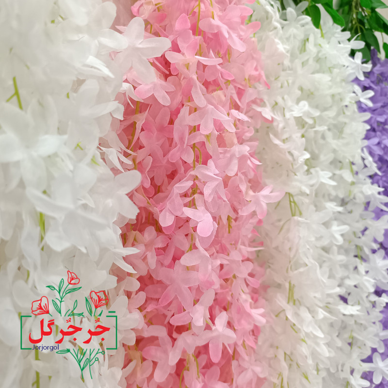 گل مصنوعی جُرجُرگل مدل آویز شکوفه یاس بسته دو عددی