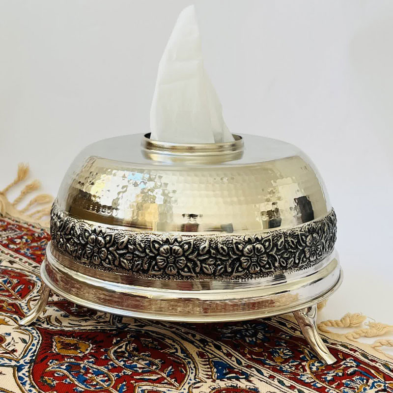 جعبه  دستمال کاغذی مسی کد ZH412