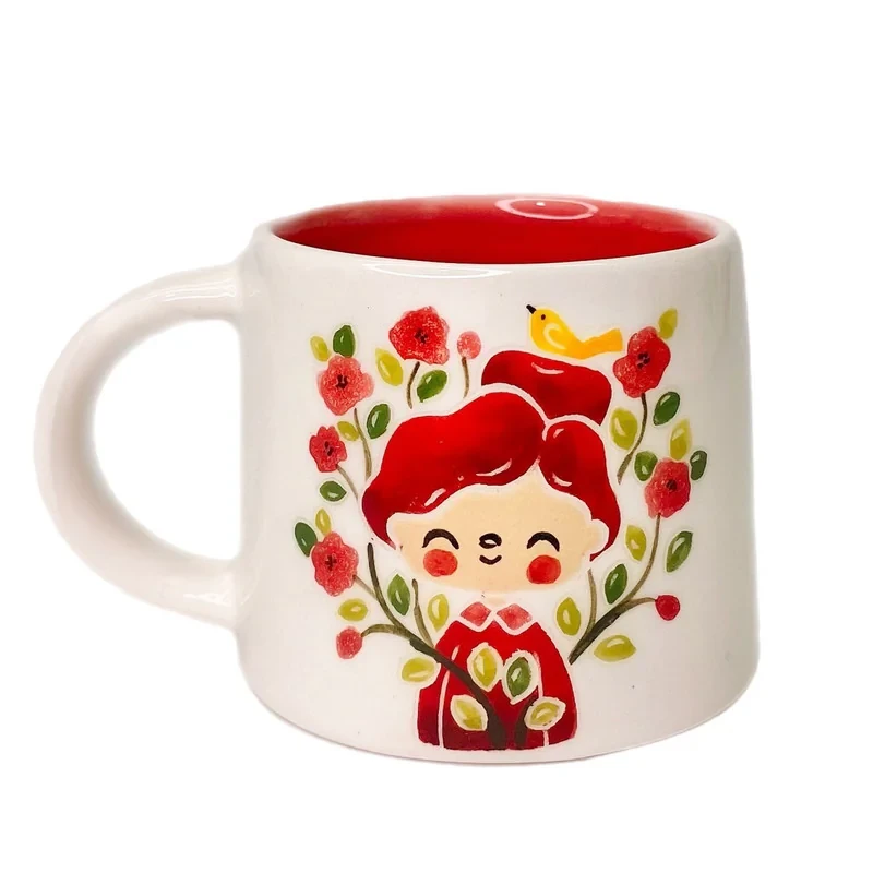 ماگ مدل دختر و گل