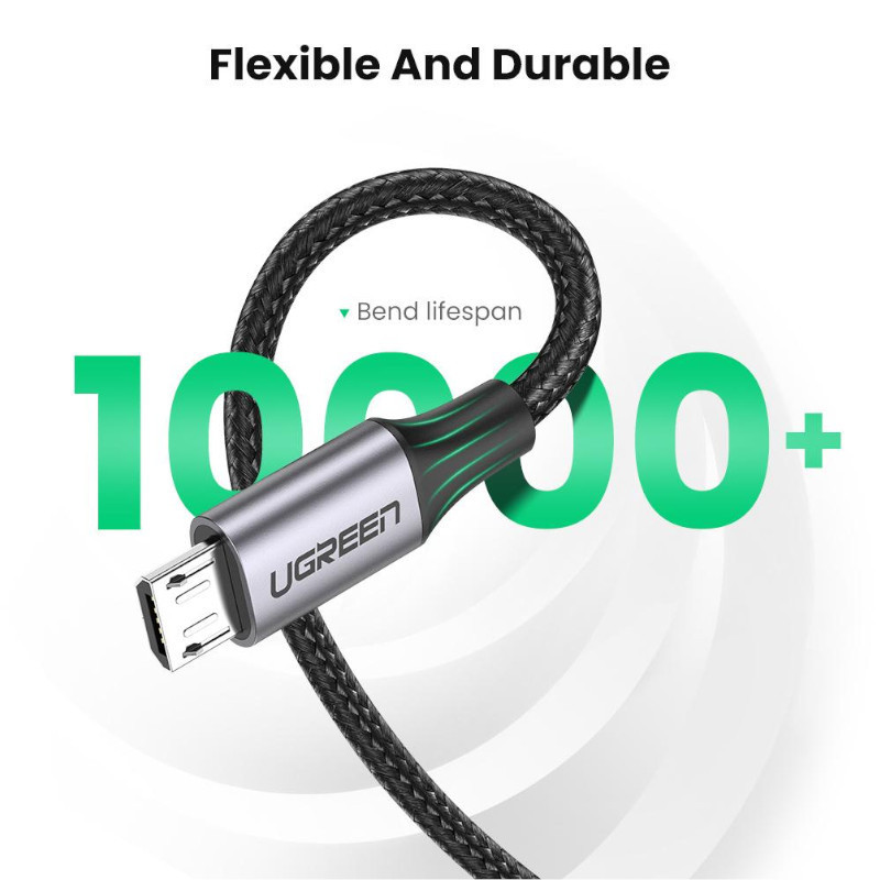 کابل تبدیل USB 2.0 به MICROUSB 2.0 یوگرین مدل US290 طول 2 متر