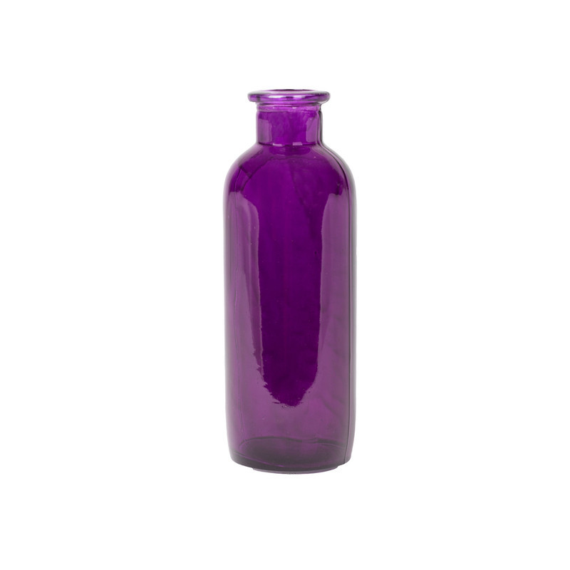 گلدان شیشه‌ای مدل مهناز کد 01، ابعاد 6×6×18 سانتی‌متر، وزن 250 گرم، قطر گلوگاه 2.5 سانتی‌متر، قطر بیرونی 4 سانتی‌متر، قطر کف 6 سانتی‌متر