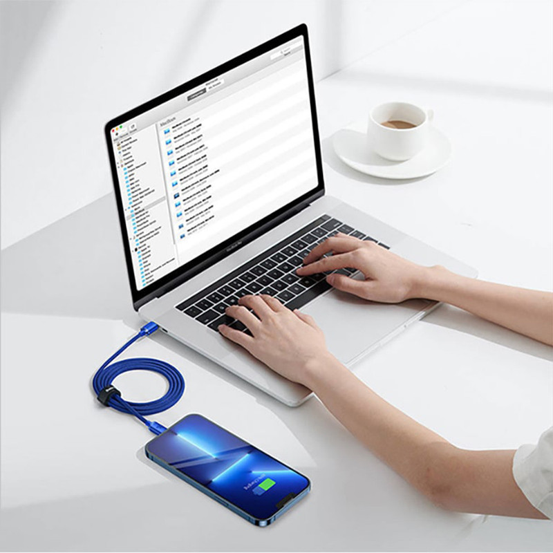 کابل تبدیل USB-C به لایتنینگ بیسوس مدل Crystal Shine طول 1.2 متر