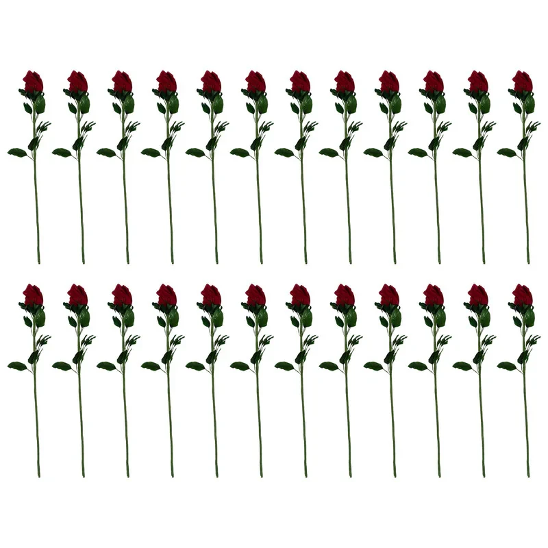 گل مصنوعی مدل رز طرح Feather Rose بسته 24 عددی