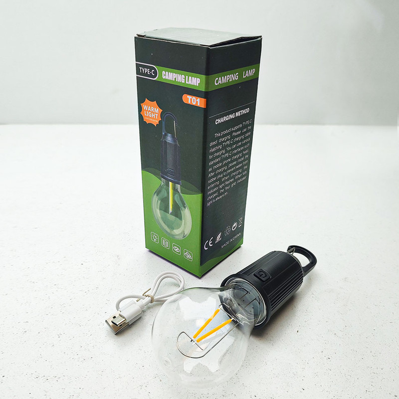 چراغ آویز چادر مدل شارژی T01 طرح حبابی