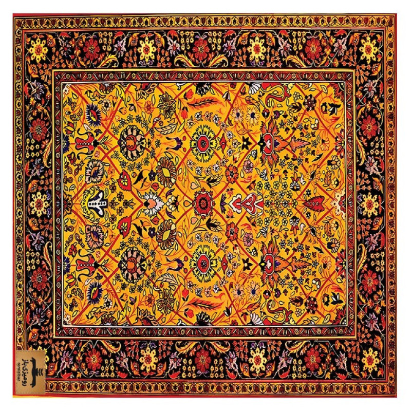رومیزی برند رومیزی باز طرح مربع مدل سنتی مدرن کد 11082 سایز 140*140 سانتی متر