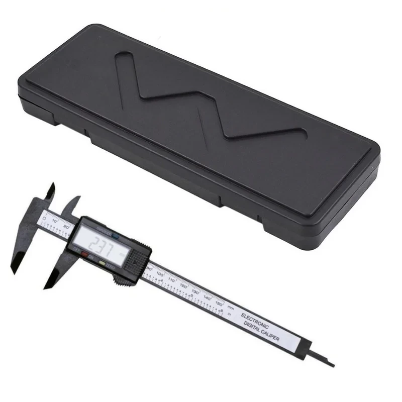 کولیس دیجیتال پلاستیک سخت دارای جعبه محافظ مدل  With BOX گستره 0-150mm