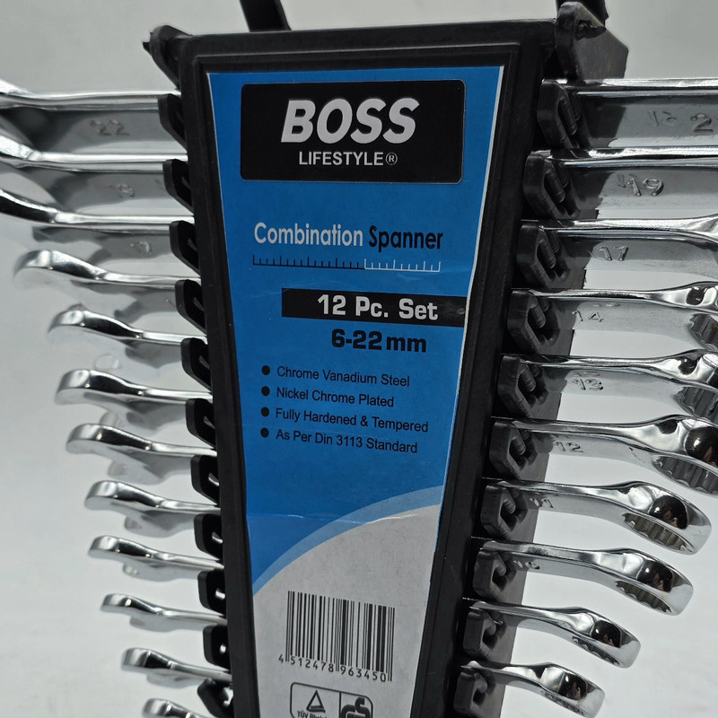 آچار یکسر تخت و یکسر رینگی باس مدل 6-22MM مجموعه 12 عددی