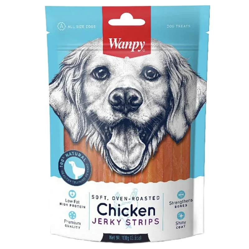 تشویقی سگ ونپی مدل Chicken Jerky Strips با طعم مرغ وزن 100 گرم