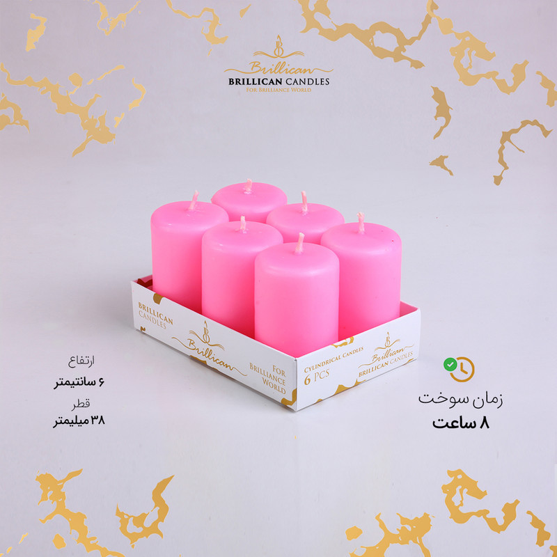 شمع مدل استوانه بسته 6 عددی