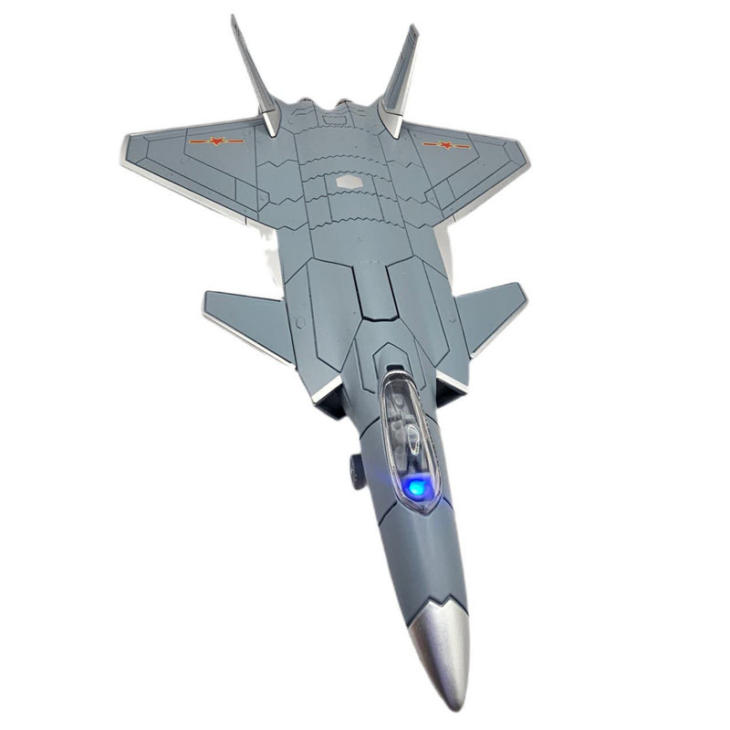 ماکت هواپیما ناب سل مدل جت جنگنده تمام فلز موزیکال چراغدار عقب کش Musical fighter jet with lights chengdu J-20