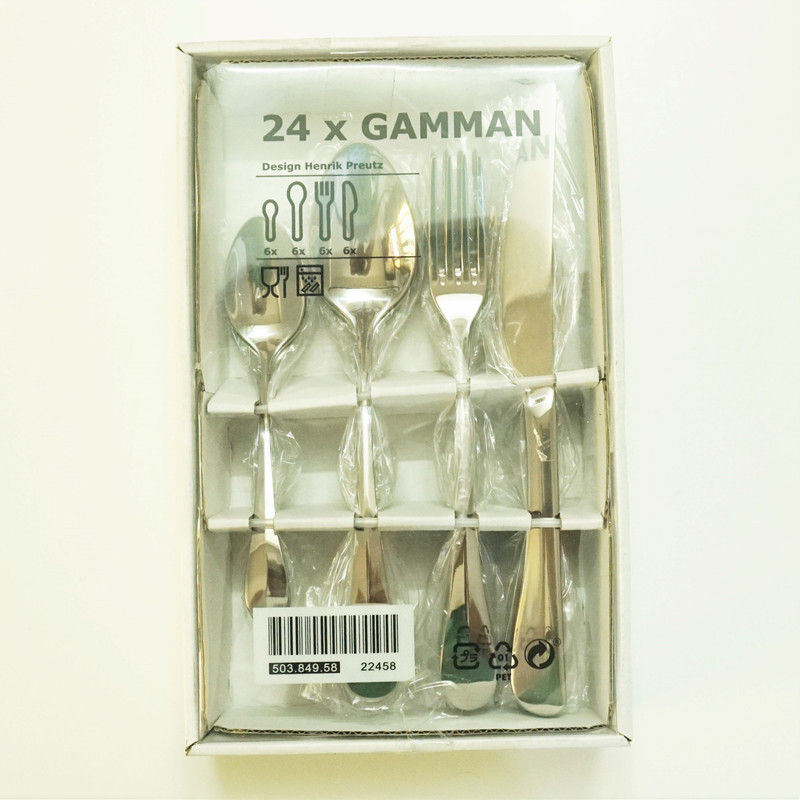 سرویس قاشق و چنگال 24 پارچه ایکیا مدل GAMMAN کد 503.849.58
