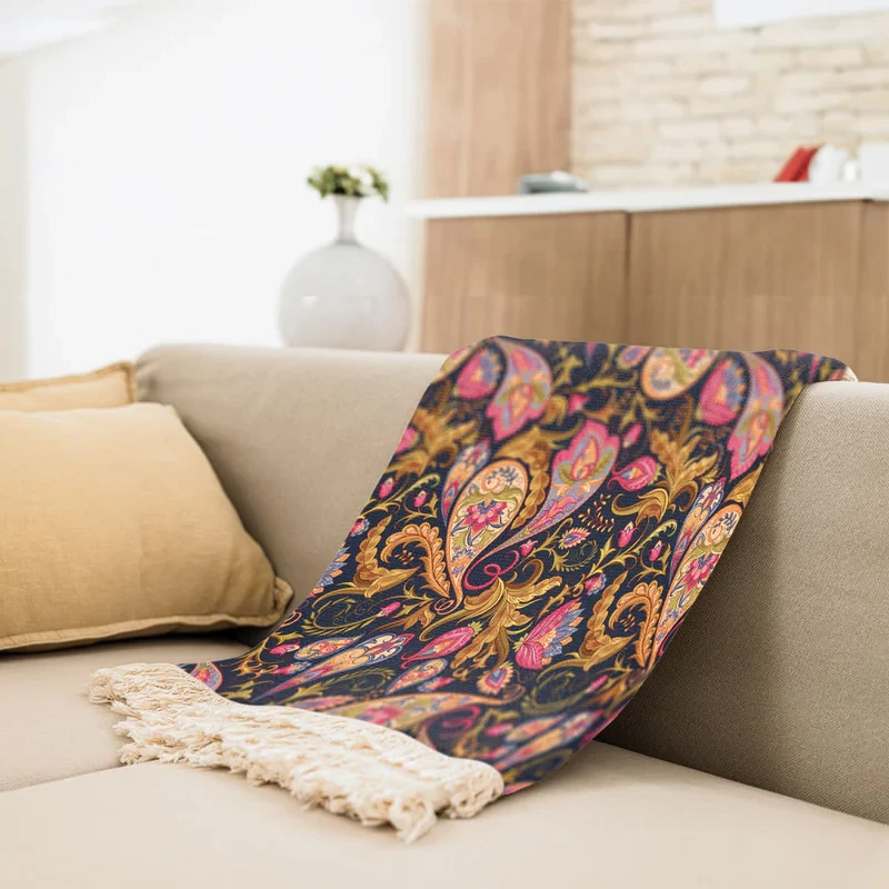 شال مبل مدل بته جقه کد F2SH1080 سایز 98x180 سانتی متر