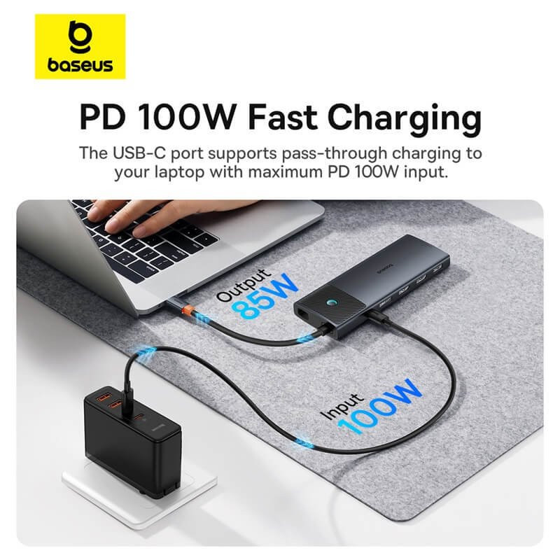 هاب 11 پورت USB-C بیسوس مدل Metal Gleam Series II