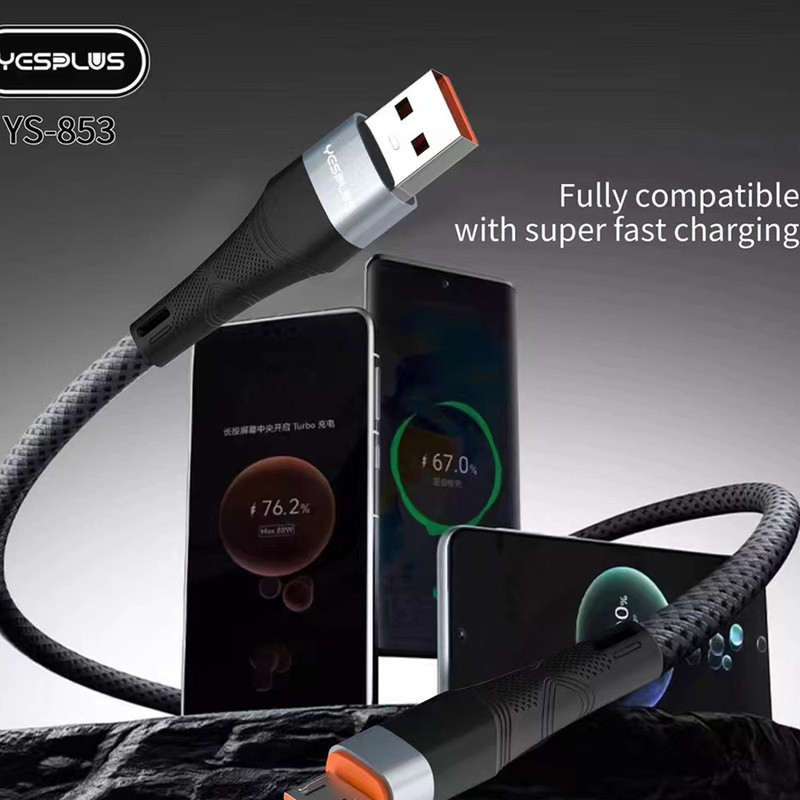 کابل تبدیل USB به USB-C یس پلاس مدل SUPER FAST CHARGE 6A طول 1 متر