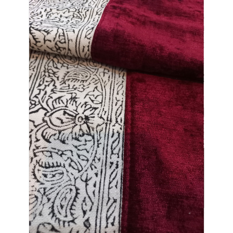 ست رومیزی و رانر 2 تکه مدل مخمل ‌و قلمکار ترنج