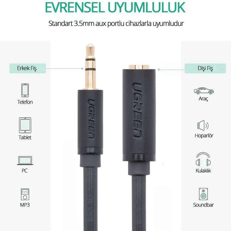 کابل افزایش طول Aux یوگرین مدل AV124-10782 طول 1 متر