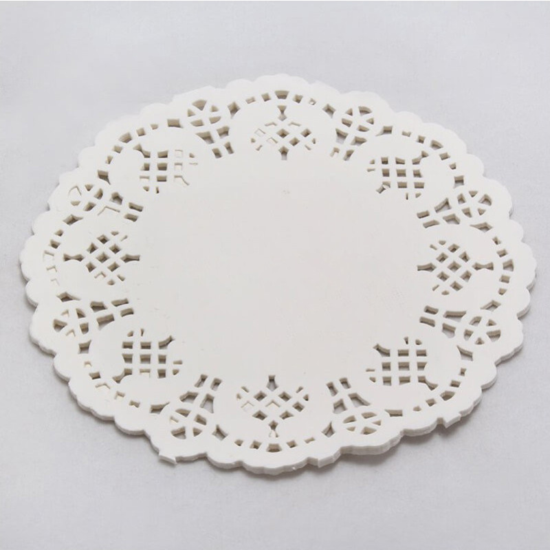کاغذ شیرینی پزی مدل گیپور طرح دایره 14x14 بسته 100 عددی