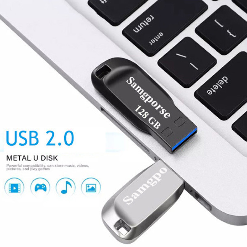 فلش مموری فلزی سمگپرس مدل HIGH SPEED ظرفیت 128 گیگابایت با رابط USB 2.0، سرعت خواندن 20 مگابایت بر ثانیه، طراحی بدون درپوش و شیار اتصال بند، سازگار با تمامی سیستم‌عامل‌ها و دستگاه‌های موبایل، کامپیوتر، لپ‌تاپ و تلویزیون