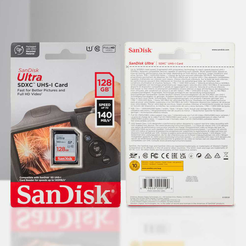 کارت حافظه SDXC سن دیسک مدل Ultra کلاس 10 استاندارد UHS-I U1 سرعت 140MBs ظرفیت 128 گیگابایت