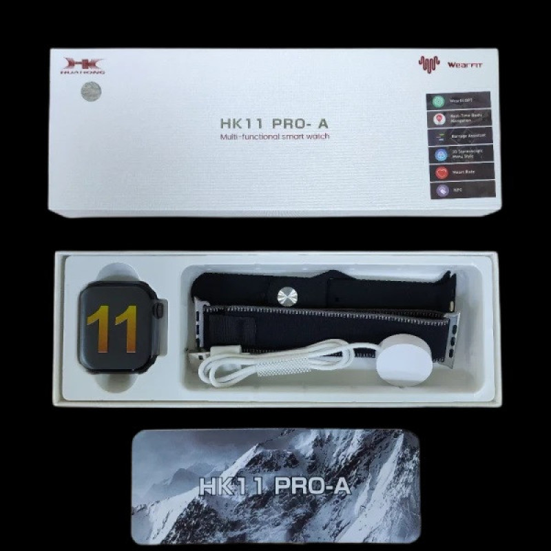 ساعت هوشمند 46 میلی متری ویرفیت مدل HK11 PRO-A با دو بند سیلیکونی و پارچه ای