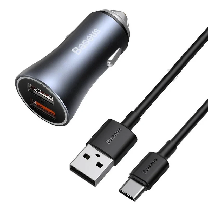 شارژر فندکی باسئوس مدل Golden Contactor Pro به همراه کابل تبدیل USB-C