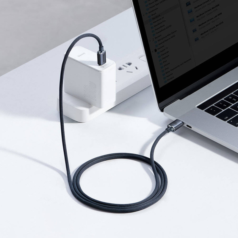 کابل USB-C باسئوس مدل Crystal Shine 100W طول 1.2 متر