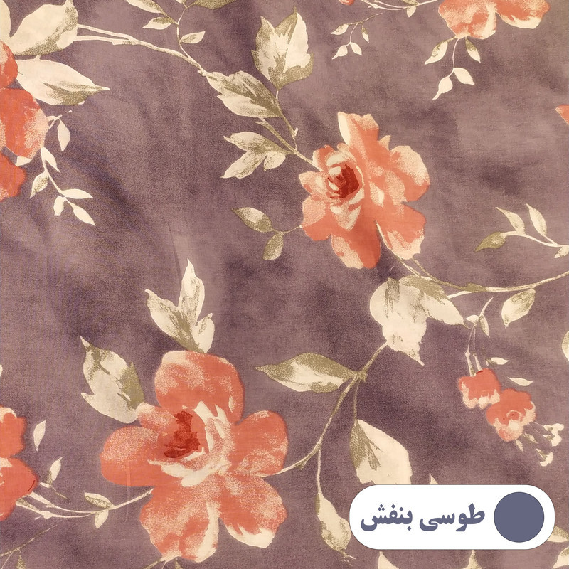 ملحفه کتان نخ رزین تاژ مدل ایزابل کد 1-101 دو نفره سایز 235x235 سانتی‌متر