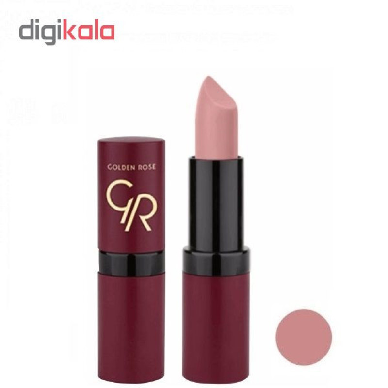 رژلب جامد گلدن رز مدل Velvet شماره 02