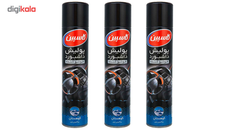 اسپری پولیش داشبورد خودرو کاسپین مدل Mountain حجم 300 میلی لیتر بسته 3 عددی