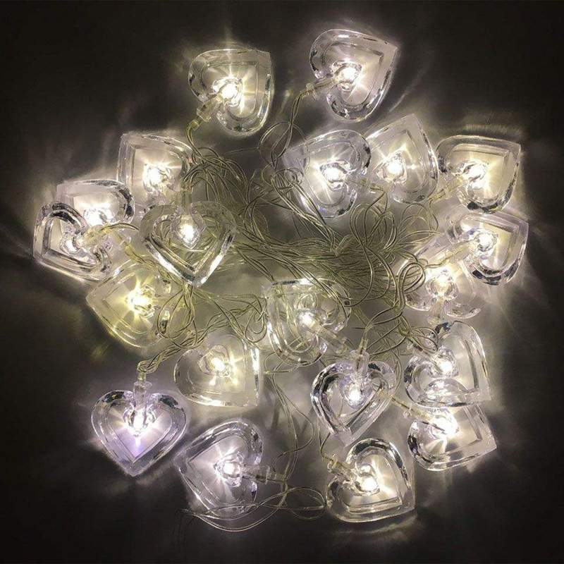 ریسه ال ای دی مدل قلب کریستالی کد 20Lamp طول 4.5 متر