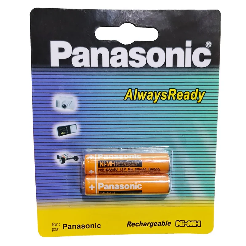 باتری تلفن بی سیم قابل شارژ پاناسونیک مدل HHR-3MRT2BM بسته 2 عددی