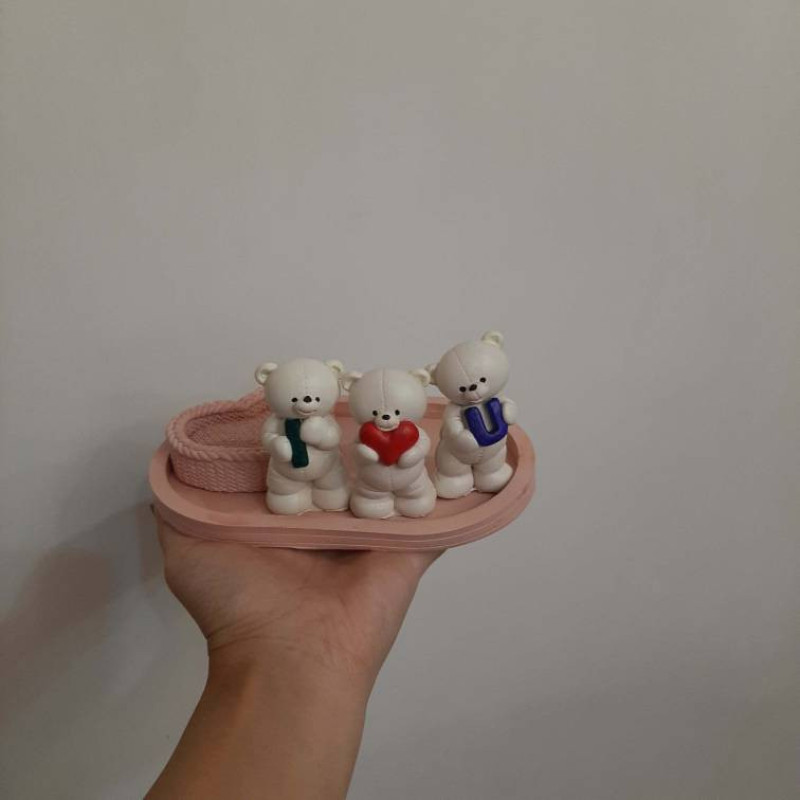 مجسمه مدل خرس‌های فانتزی مجموعه 3 عددی