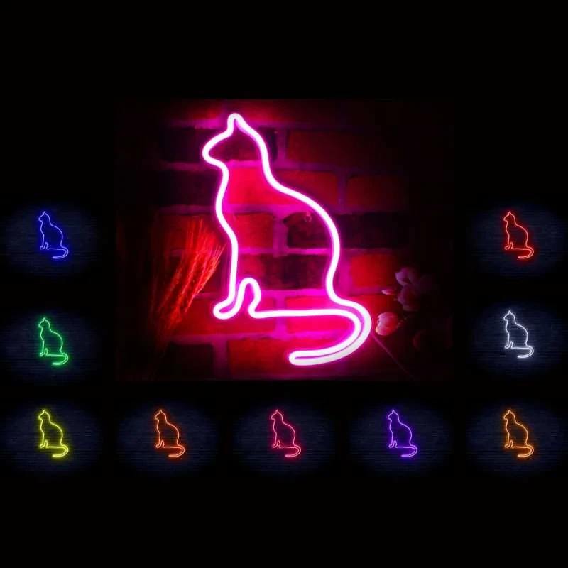 چراغ نئونی دیواری آرن تیم طرح گربه کد 03