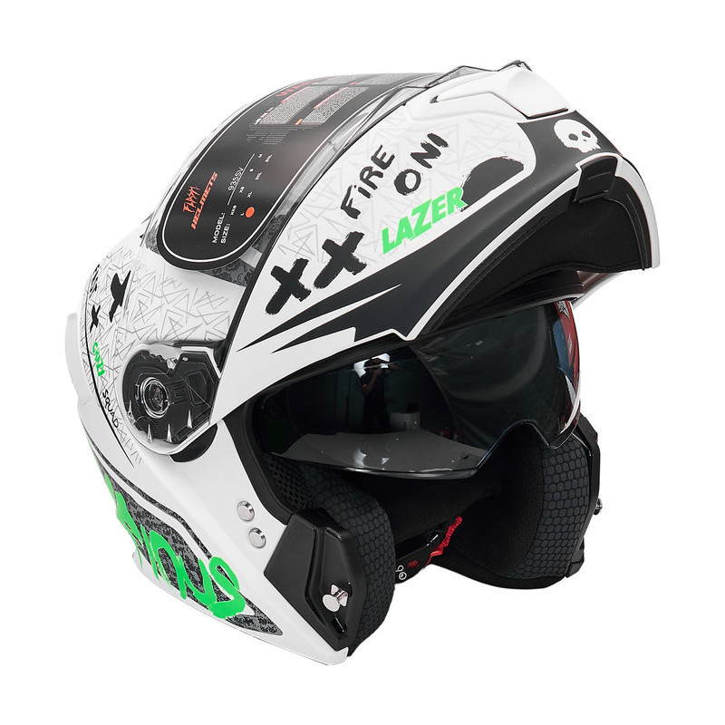 کلاه کاسکت فک متحرک فلش مدل 935sv neon-yellowgreen-white
