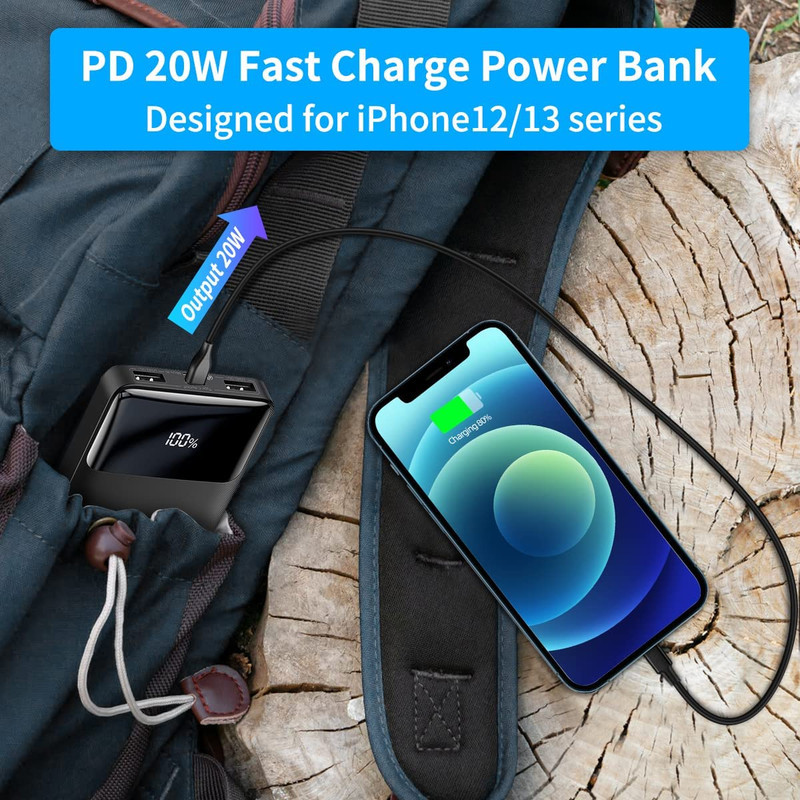 پاوربانک باسئوس مدل PPBD10K-20W ظرفیت 10000 میلی آمپر ساعت