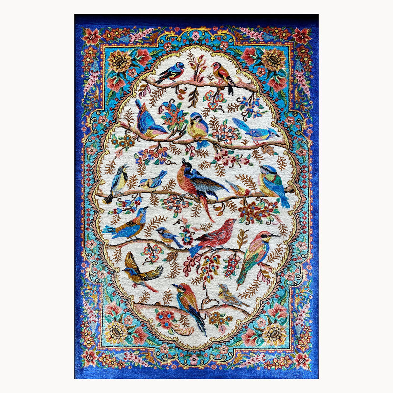 تابلو فرش دستباف طرح چهل طوطی کد ۲۱۴۳۴۲۵۰
