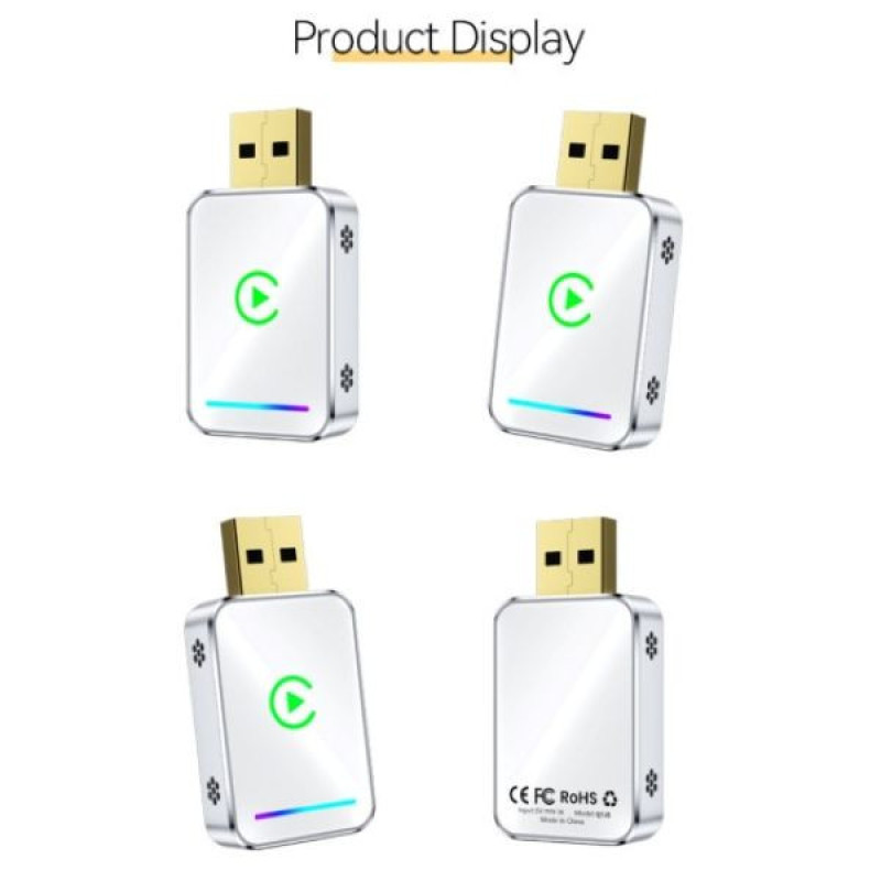 کارپلی و اندروید اتو مدل Wireless CarPlayAndroid Auto Q1JS به همراه مبدل USB به USB-C