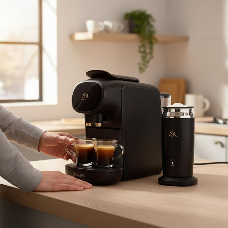 اسپرسو ساز ۸۰۰ میلی‌لیتر فیلیپس مدل Barista Sublime به همراه کف شیرساز لور