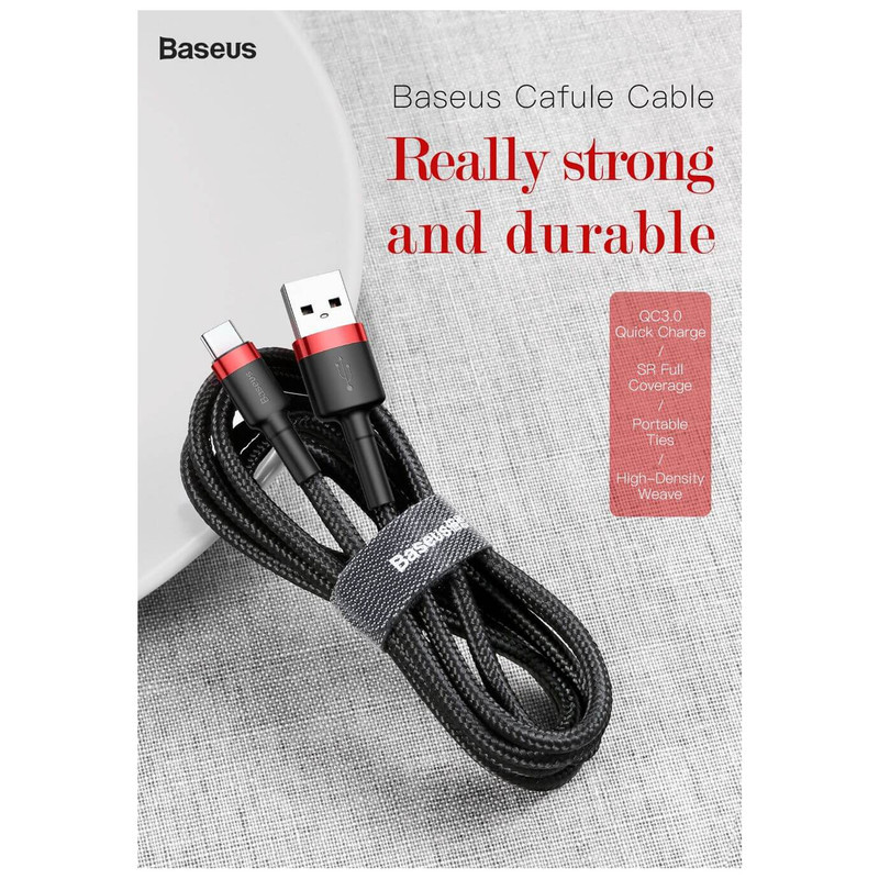 کابل تبدیل USB به USB-C باسئوس مدل CATKLF-U09 Cafule طول 3 متر
