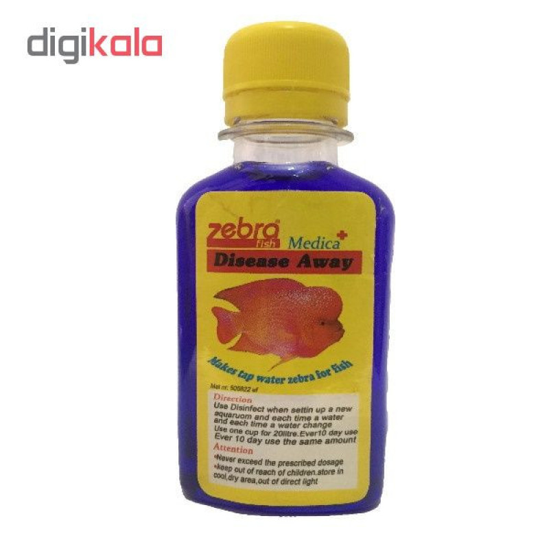 محلول ضدغفونی آکواریوم زبرا مدل dis-aw11 حجم 120 میلی لیتر