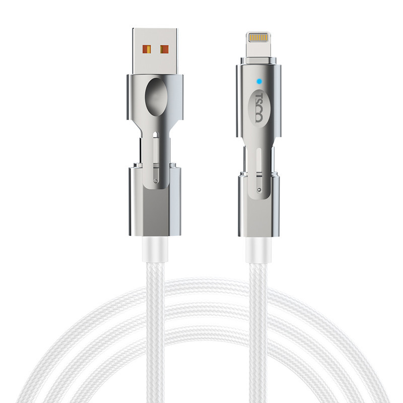 کابل تبدیل USB-A  USB-C به USB-C لایتنینگ تسکو مدل TCPD 711 طول 1.2 متر