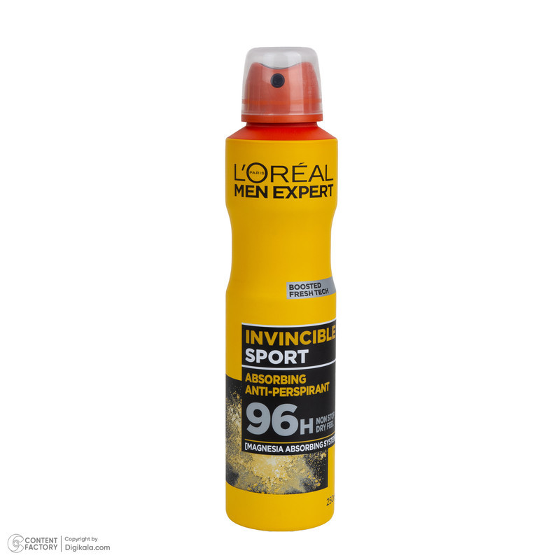اسپری ضدتعریق مردانه لورآل مدل Invincible Sport حجم 250 میلی‌لیتر