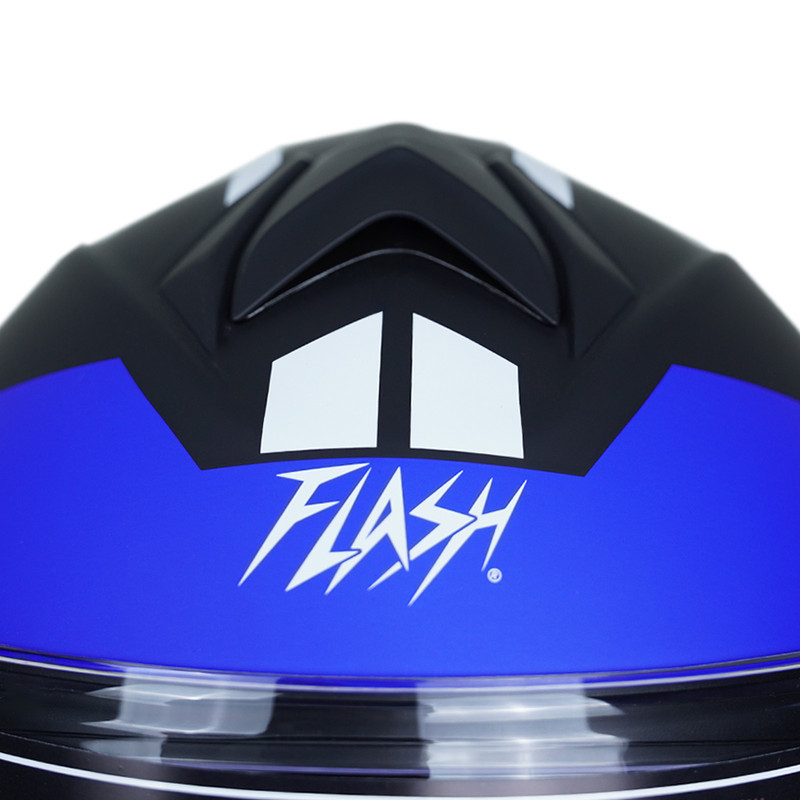 کلاه کاسکت فک متحرک فلش مدل 935sv whiteblue