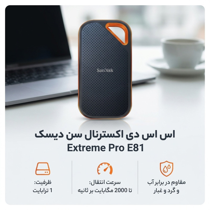 اس اس دی اکسترنال سن دیسک مدل Extreme pro E81 ظرفیت 1 ترابایت