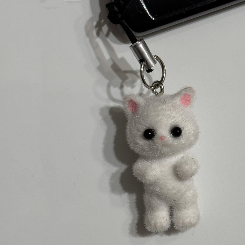 آویز موبایل مدل گربه کوچولو مخملی