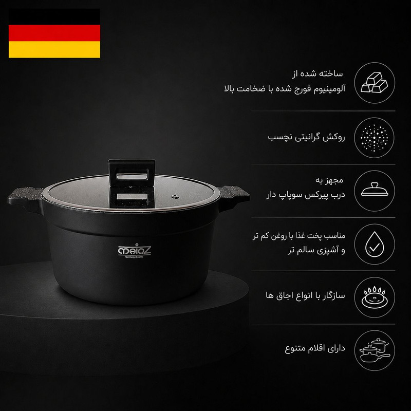 سرویس قابلمه و تابه گرانیت 12 پارچه ماینز مدل R-12