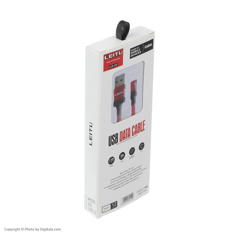 کابل تبدیل USB به لایتنینگUSB-CmicroUSB لیتو مدل LD-23 طول 1 متر