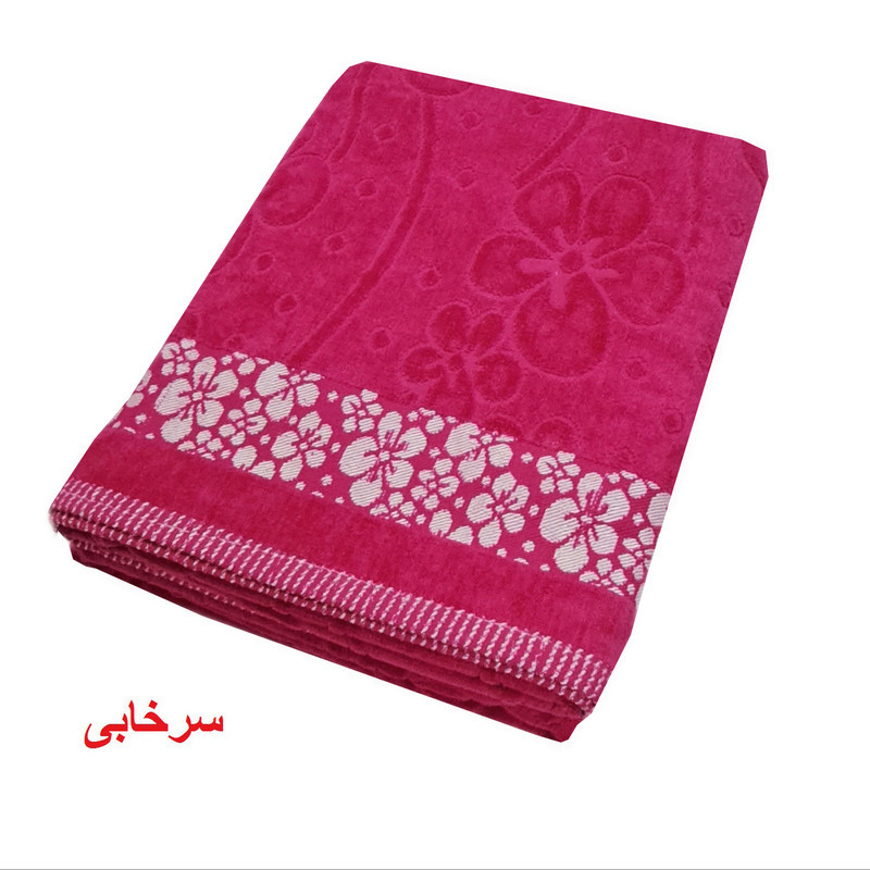 حوله حمام هنرمند طرح نیلوفر کد HS-2025 سایز 100x150 سانتی متر